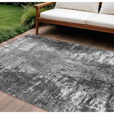 HomeRoots Abstract Transitional Rectangle Outdoor Rug
