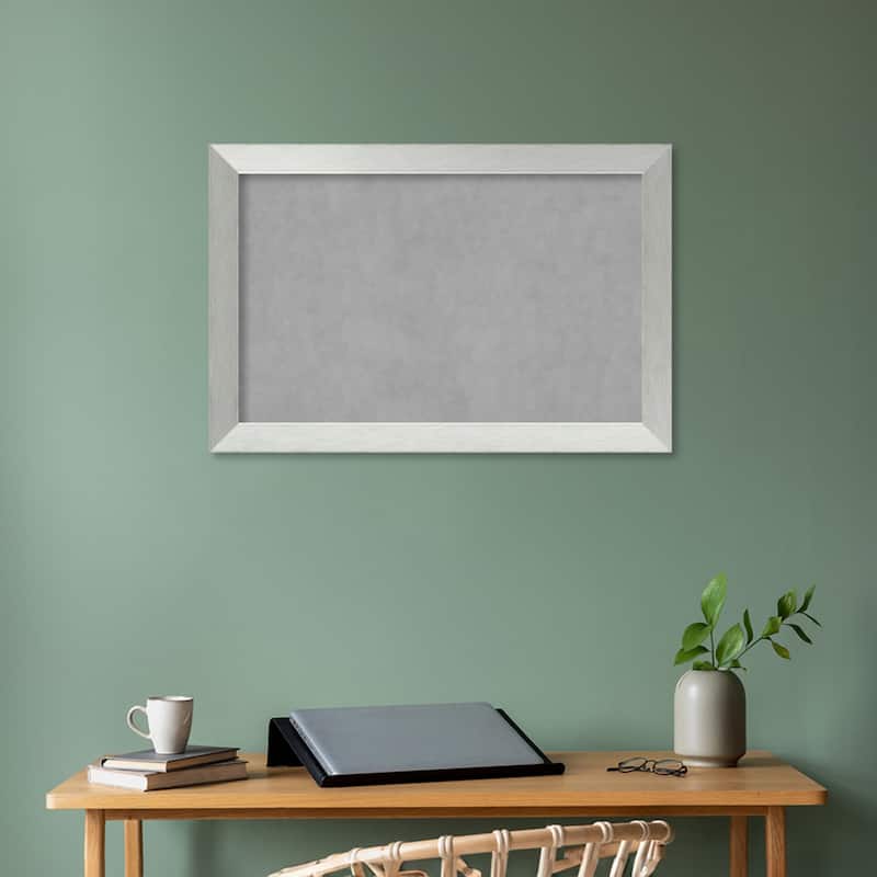 Amanti Art Brushed Sterling Silver Framed Magnetic Board