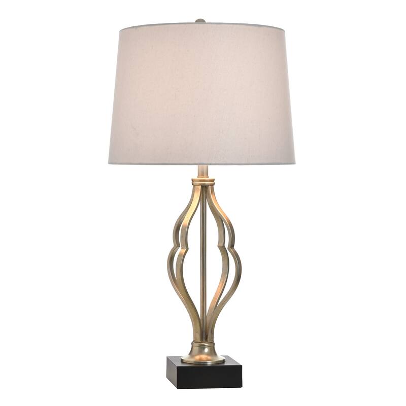 StyleCraft Steel Table Lamp - Castonia Silver - White Shade