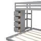 preview thumbnail 16 of 15, Taylor & Olive Twin Over Full Bunk Bed with 3-layer Shelves, Drawers and Storage Stairs