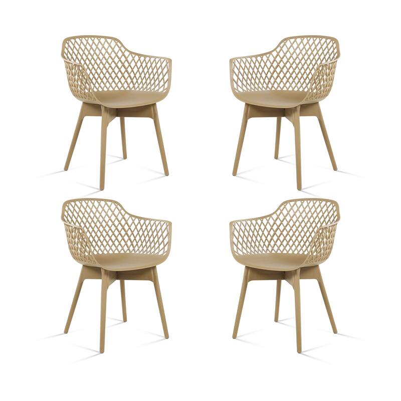 Aoodor Modern Dining Chairs Set of 4 - Khaki