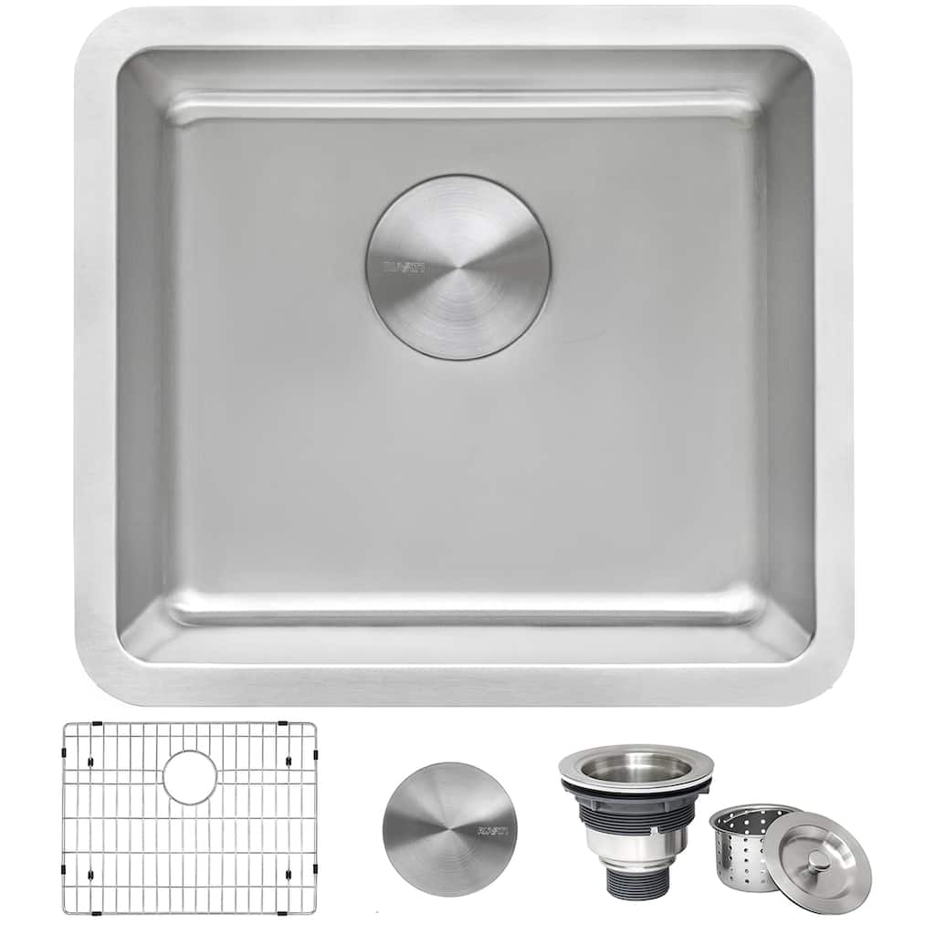 Ruvati 18-inch Undermount Bar Prep Kitchen Sink 16 Gauge Stainless Steel Single Bowl - RVM5916 - 18" X 16"