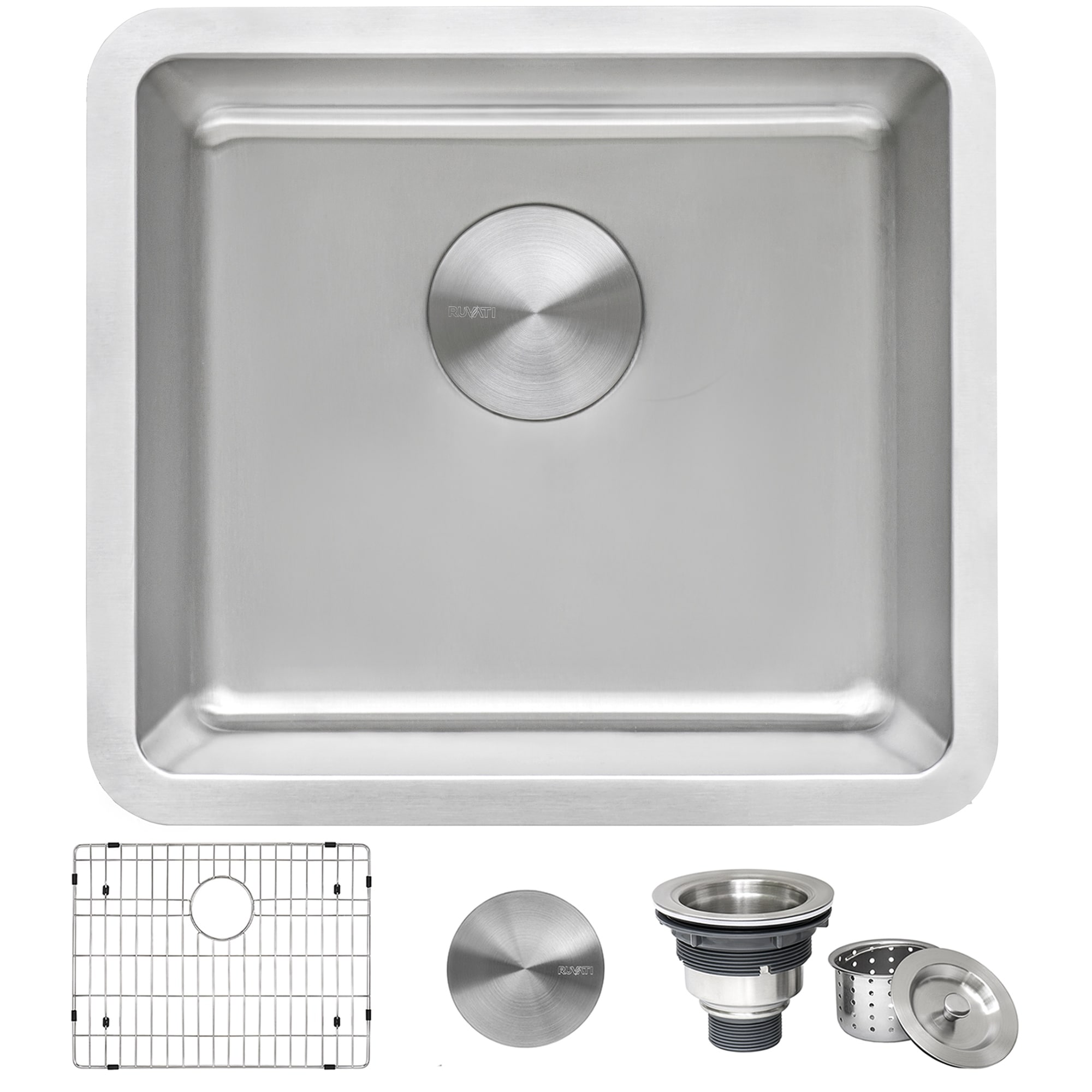 Ruvati 18-inch Undermount Bar Prep Kitchen Sink 16 Gauge Stainless Steel Single Bowl - RVM5916 - Silver - 18" X 16"