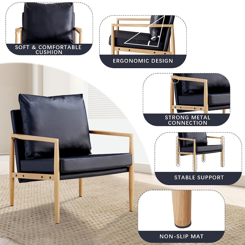 Modern Accent Chair with Metal Frame,Sofa Chair for Living Room