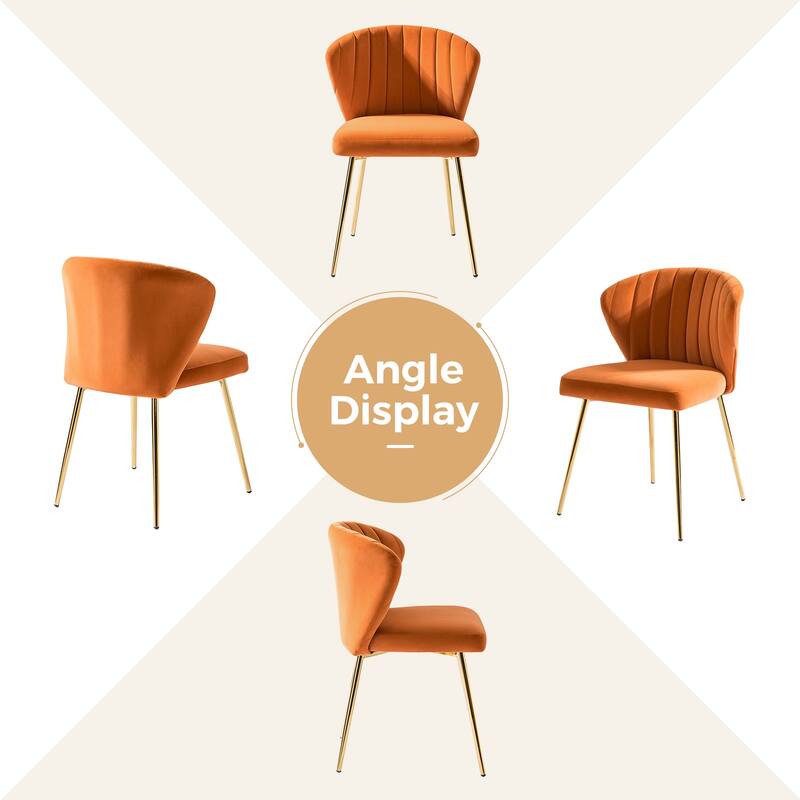 Luna Modern Glam Upholstered Tufted Back Side Accent Dining Chair with Small Base by HULALA HOME