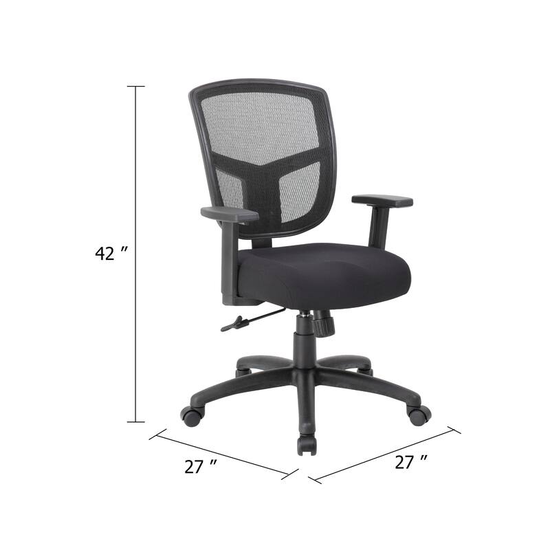 Oyo Swivel Task Chair, Black Mesh, Synchro-Tilt, 5 Caster Wheels