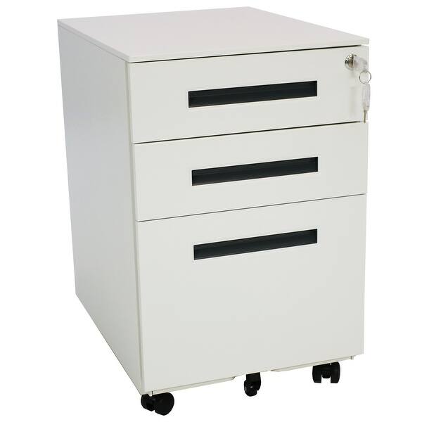 Shop Casl Brands Wheeled Rolling File Cabinet With Handles White With Gray Handles Overstock 25731426