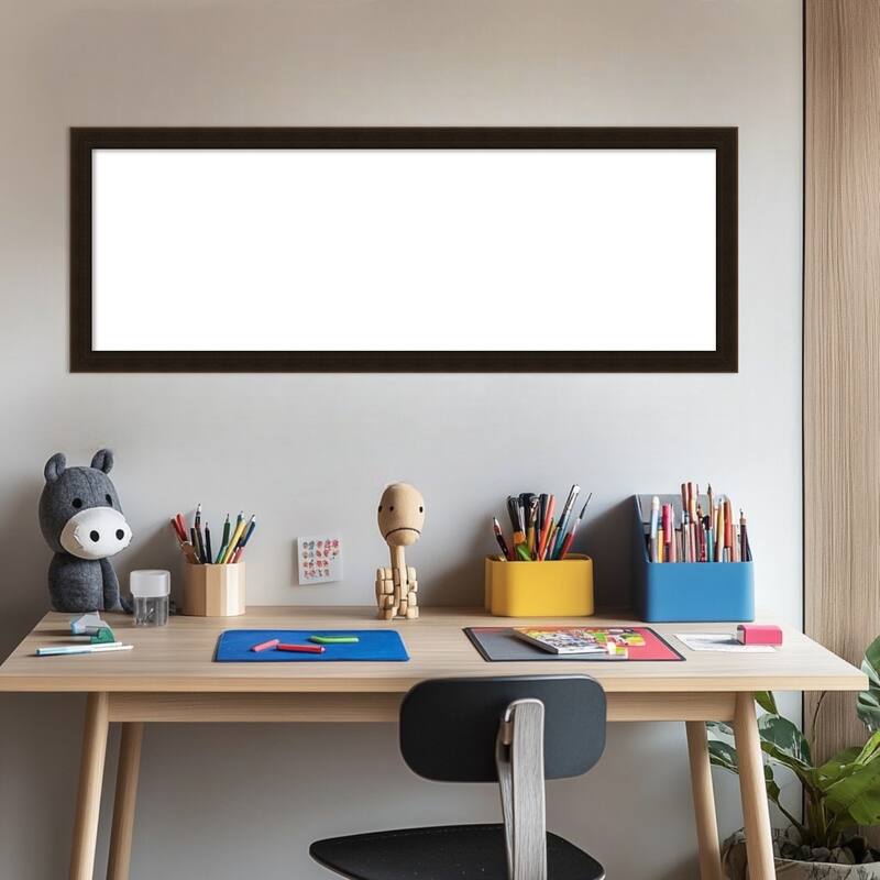 Amanti Art Espresso Brown Framed Dry Erase Magnetic Board