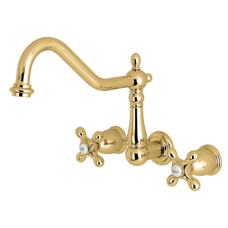Kingston Brass Heritage 1.2 GPM Wall Mounted Bathroom Faucet with - Polished Brass