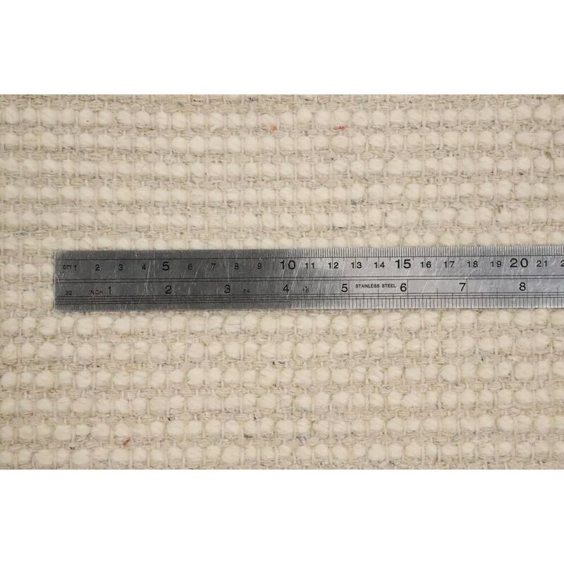 Hand Knotted Oriental 100% Wool Carpet Modern Geometric Beige & Ivories Modern Gotti Design Area Rug - 9' 10'' X 7' 10''