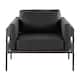 Option Black Faux Leather/Grey Wood/Black Metal