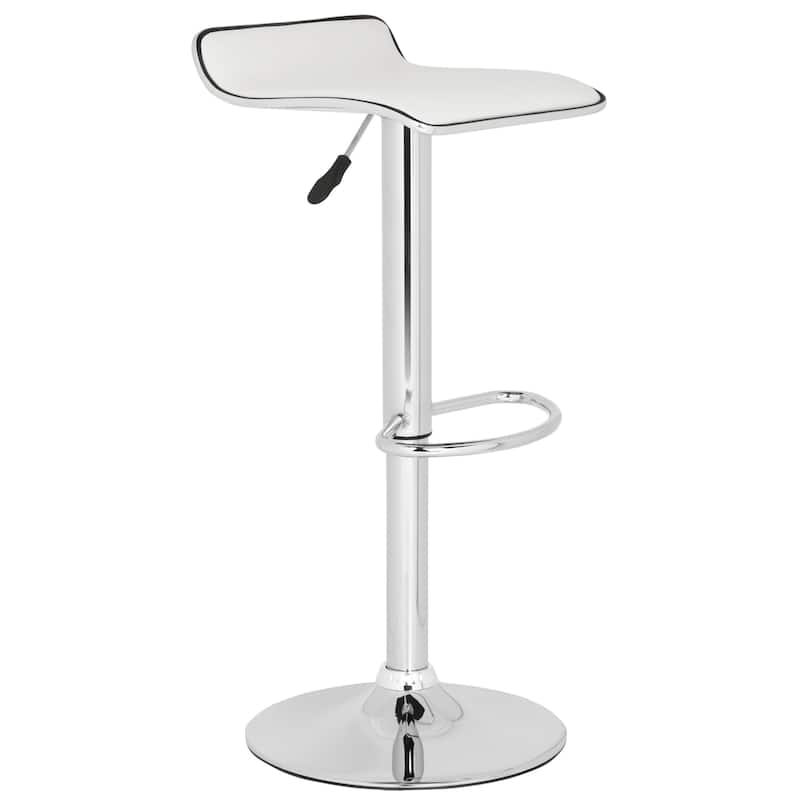 SAFAVIEH Lori 22.4-30.9-inch White Adjustable Swivel Bar Stool - 15.2" x 15.8" x 25.2" - 15Wx16Dx34H