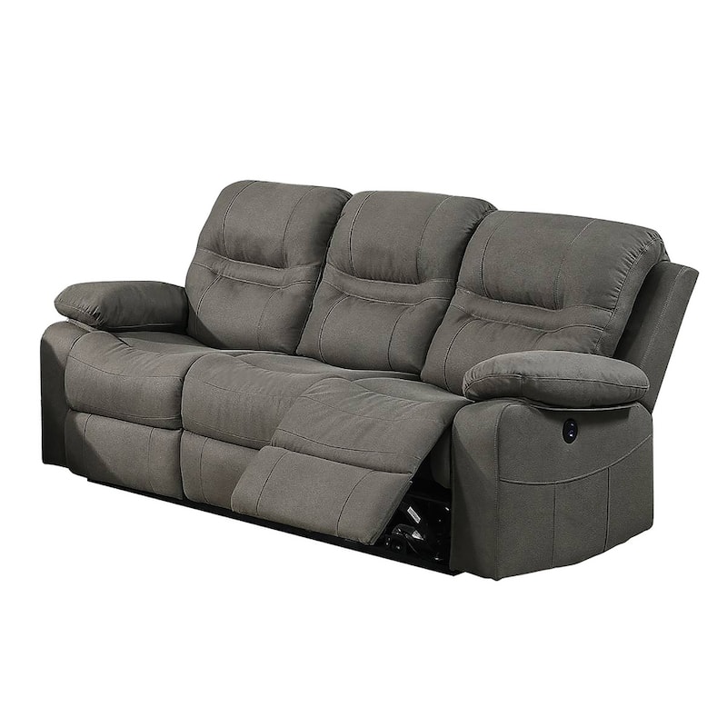 Breathable Leatherette Power Sofa - Slate Blue