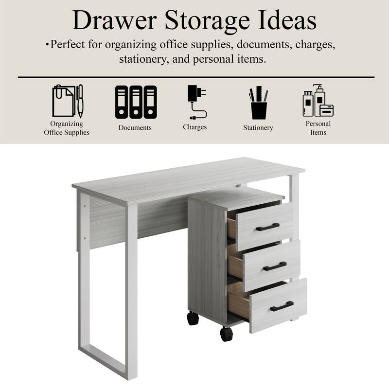 CraftPorch Luxury Writing Table with Drawer Cabinet