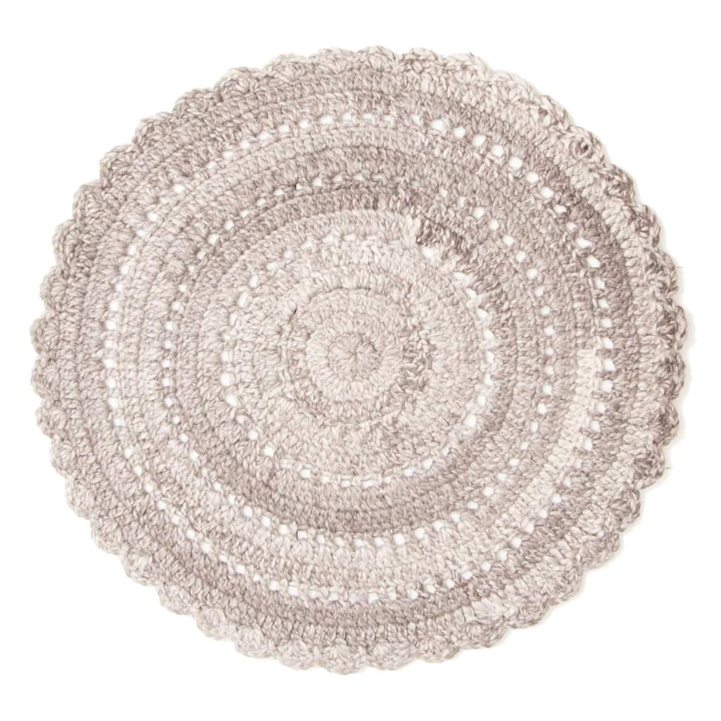 ECARPETGALLERY Braid weave Sienna Grey Wool Rug - 3'1 x 3'1