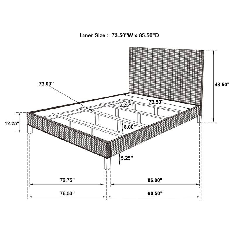 Zyla Coastal Wood Panel Bed Kubu Grey with Low Footboard