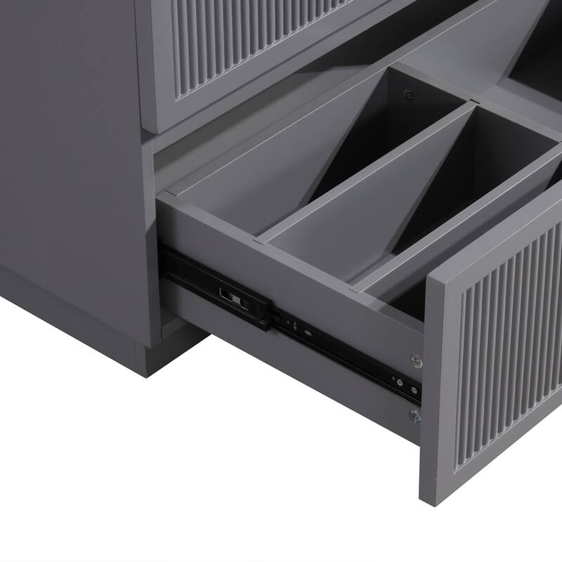 Modern Wall-Mounted Bathroom Sink Vanity, Durable MDF Board with Convenient Storage - 29in L