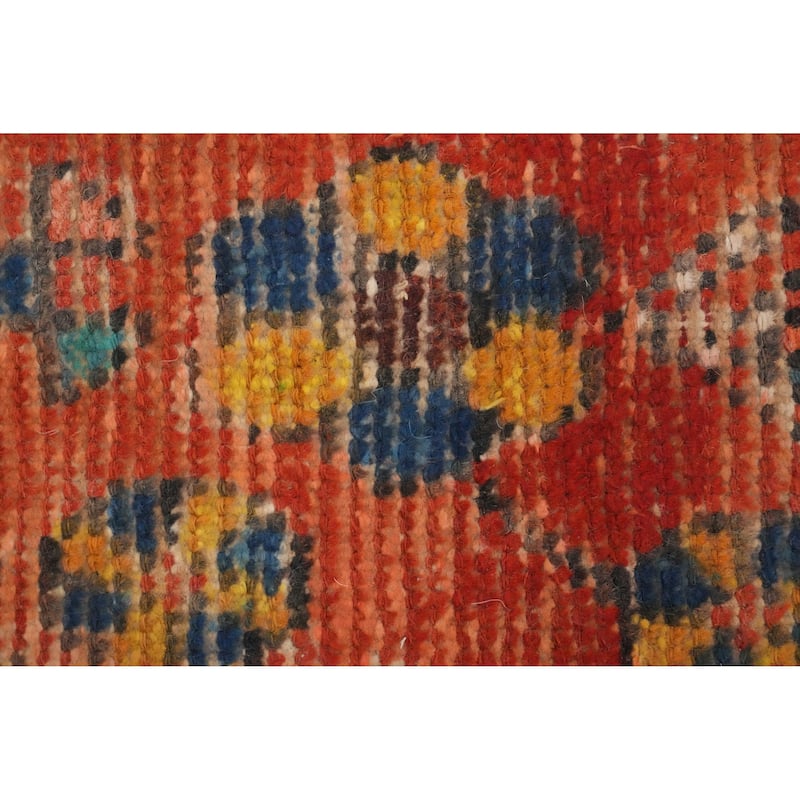 Hand Knotted Oriental 100% Wool Carpet Traditional Tribal Oranges & Rust Bakhtiari Runner Rug - 10' 0'' X 2' 11''