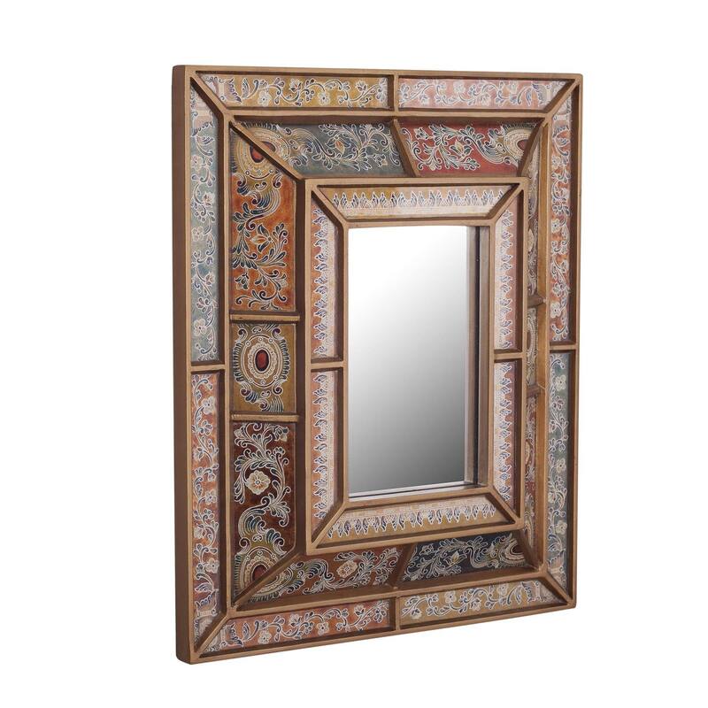 Handmade Colonial Charm glass wall mirror (Peru)
