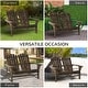 preview thumbnail 12 of 27, Outsunny Outdoor Adirondack Chair Bench for Two with Ergonomic Design, Wide Armrests, & Fir Wood Build