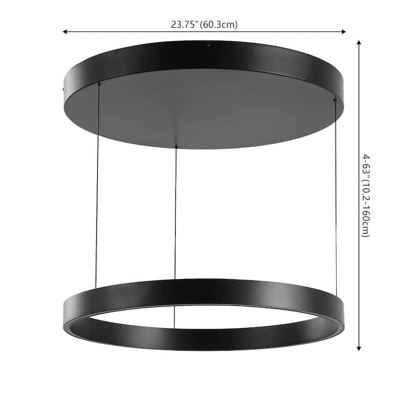 Metal Adjustable Dimmable Ring LED Pendant, By JONATHAN Y - 1-Light