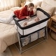 preview thumbnail 2 of 8, Gymax Bedside Crib w/ Mattress 5-Level Adjustable Height Protective