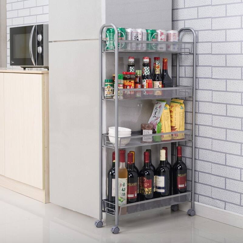 21"Four Layers Honeycomb Mesh Style Removable Storage Cart