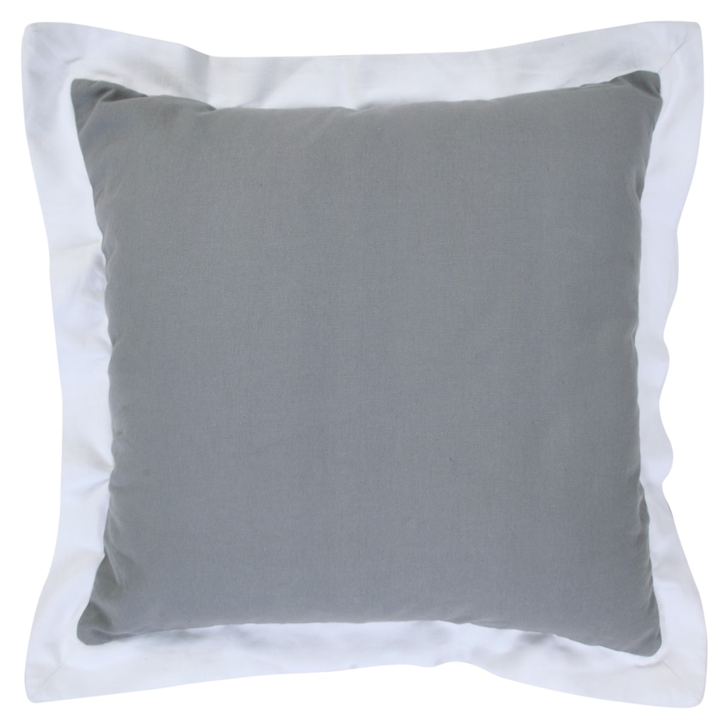 HomeRoots 20" X 20" Gray And White 100% Cotton Geometric Zippered Pillow