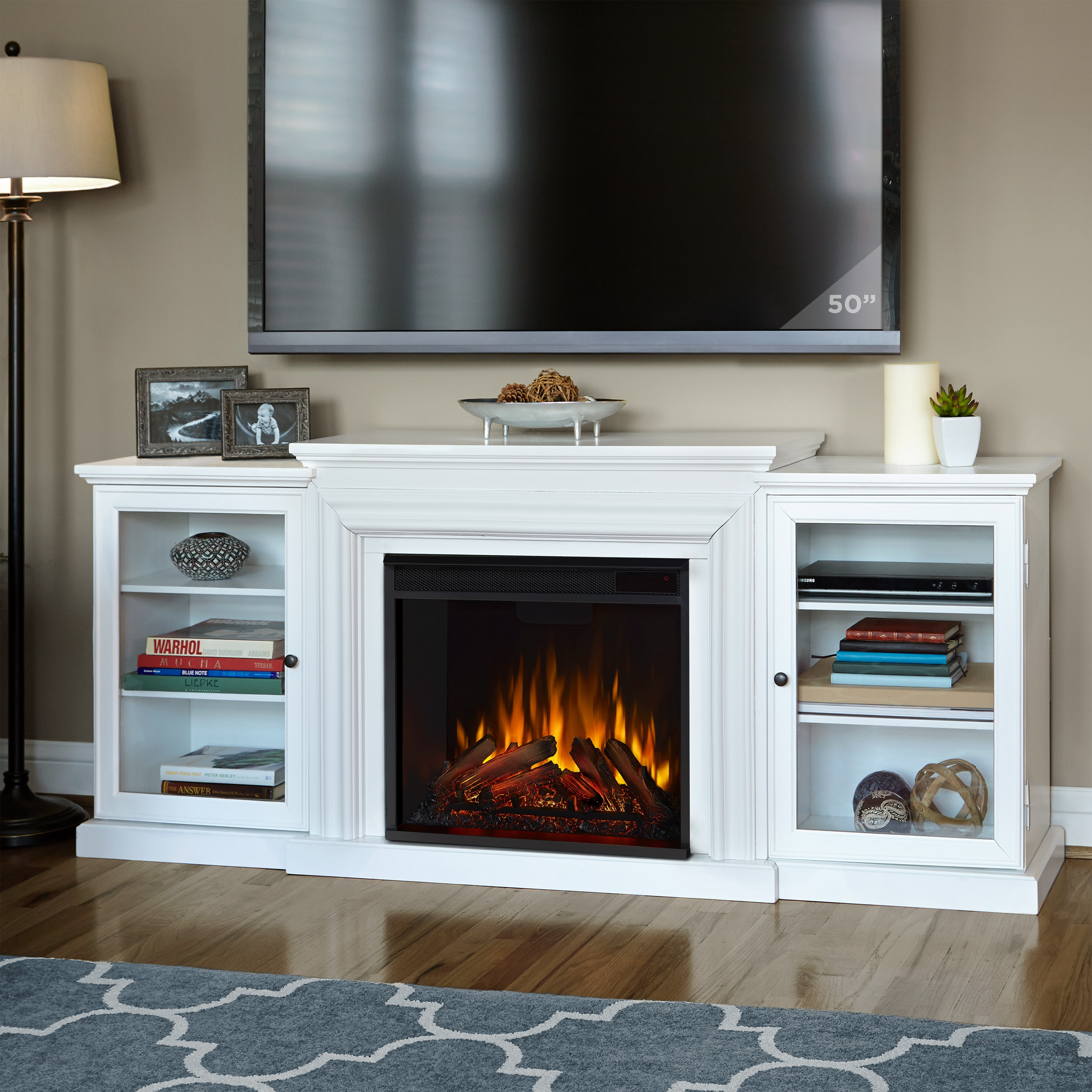 Real Flame Frederick Entertainment Center Electric Fireplace White