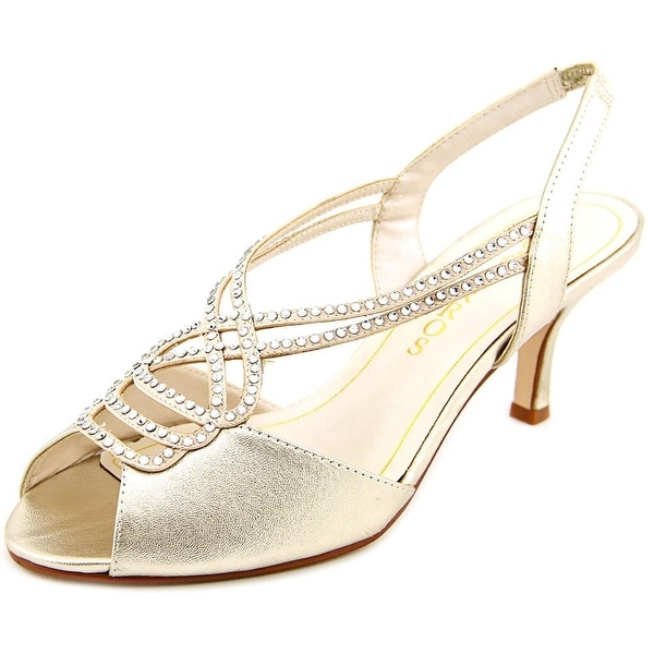 Caparros Philomena Women Peep-Toe Synthetic Gold Slingback Heel
