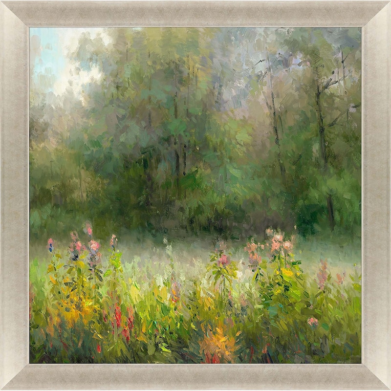 Wildflowers and Woods Framed Art Giclee Under Glass - Green