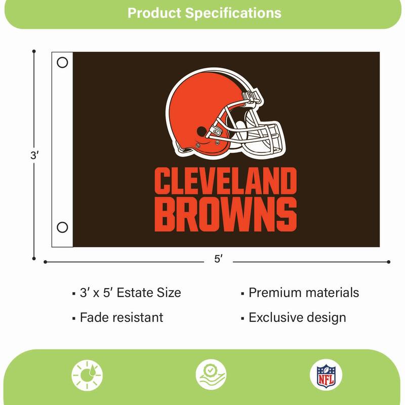 Cleveland Browns Single Sided Flag w/ 2 Grommets, 3'x5'