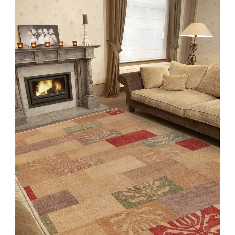 Rustic Bohemian Ri Gabbeh Hand Knotted Wool Area Rug