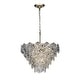 preview thumbnail 3 of 7, 6-Light Glam Silver Leaf Tiered Chandelier with Hexagonal Glass Accents - W:19.7"