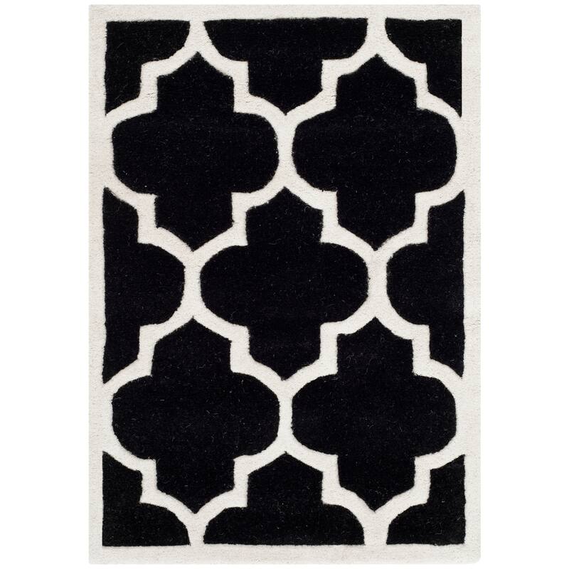 SAFAVIEH Handmade Chatham Vally Modern Moroccan Wool Rug - 2' x 3' - Black/Ivory