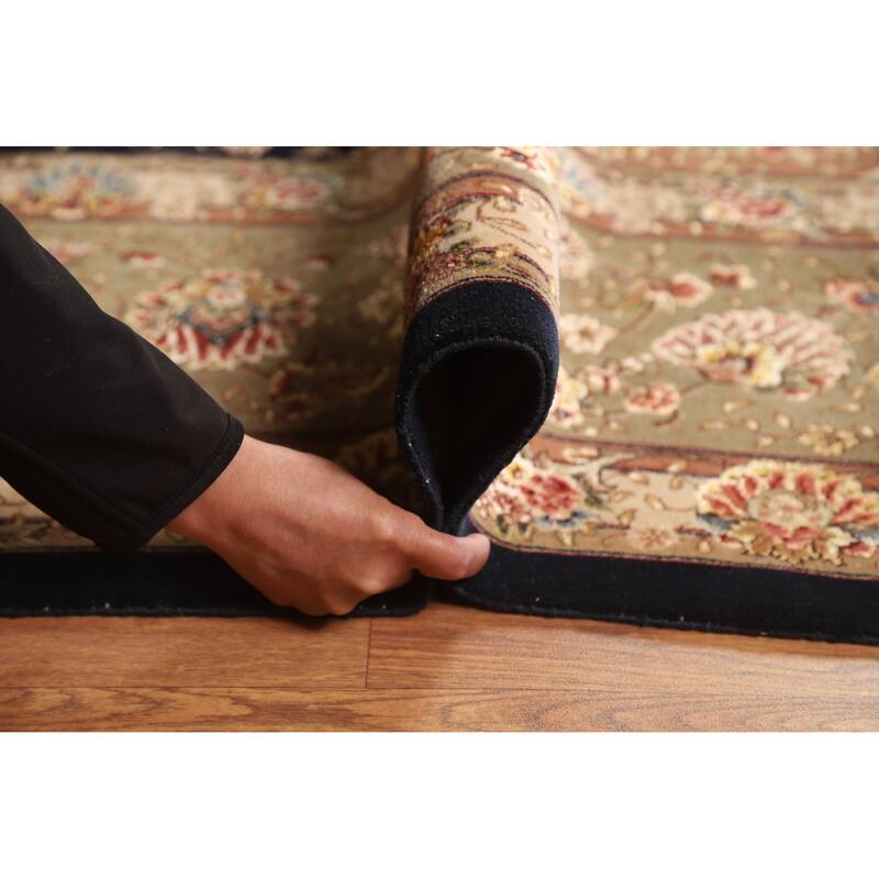 Vegetable Dye Floral Tabriz Chinese Rug Handmade Wool and Silk Carpet - 9'1" x 12'1"