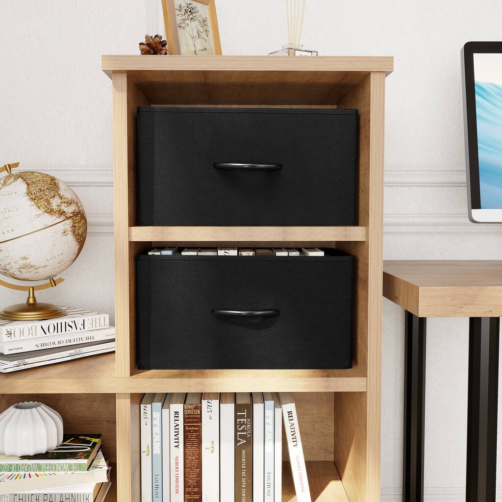 Foldable Drawer Fabric Storage Cubes Organizer Set Drawers of Closet Dresser Chest - Set of 2