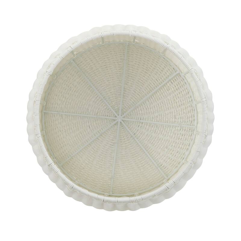 Household Essentials Handwoven Resin Storage Stool Ottoman