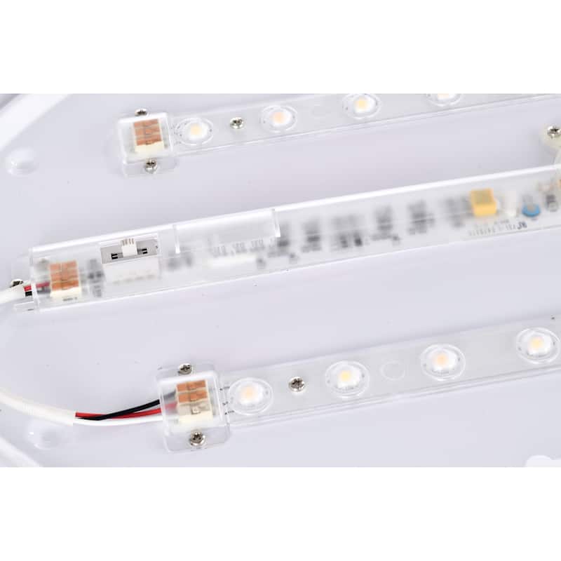 Glamour LED 32 inch Oval Flush Mount Fixture Brushed Nickel Finish CCT Selectable 3K/4K/5K - Brushed Nickel