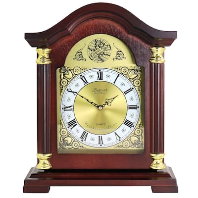 Bedford Clock Collection Redwood Mantel Chime Clocl