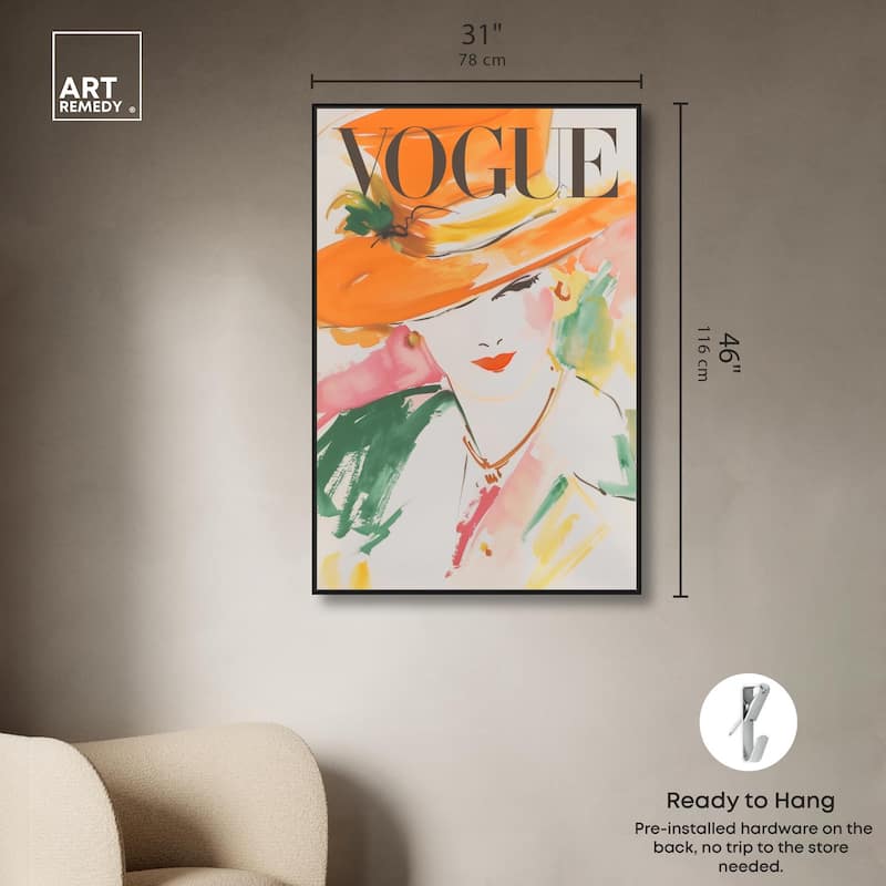 Woman in Hat Cover Canvas by Art Remedy