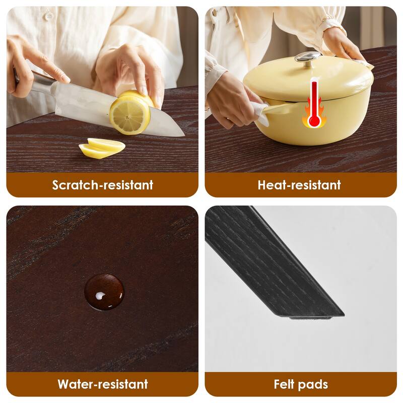 Rossetta Mid-Modern Century Natural Wooden Round X-Shaped Base Dining Table with soft pads