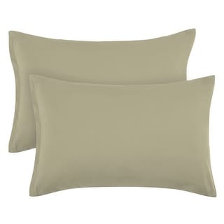 2 Pcs Zippered Pillowcases, Brushed Microfiber Pillow Case Cover