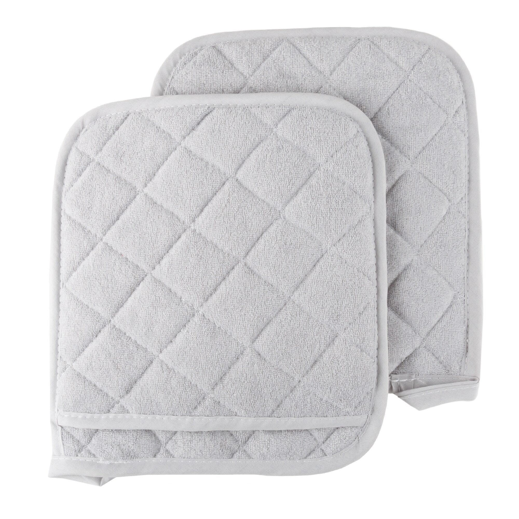 Pot Holder Set, 2 Piece Oversized Heat Resistant Quilted Cotton