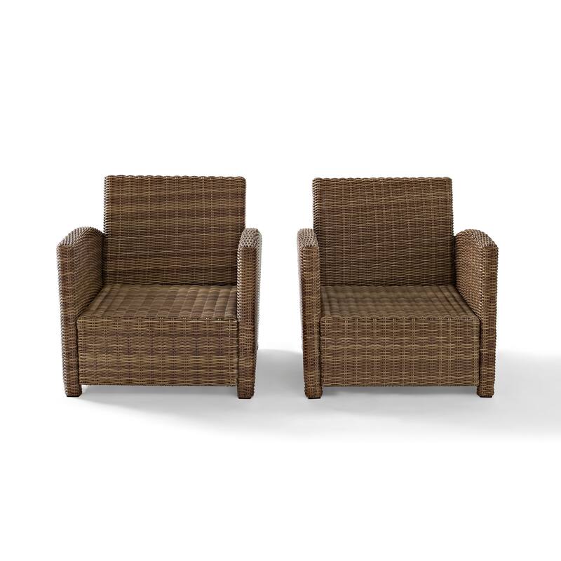 Crosley Bradenton 2Pc Outdoor Wicker Armchair Set - 31.75"d x 30.5"w x 32.5"h