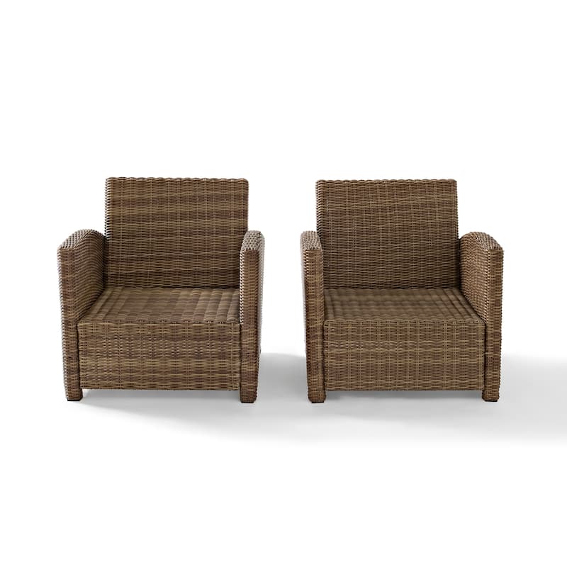 Crosley Bradenton 3Pc Outdoor Wicker Armchair Set - 31.75"d x 95"w x 32.5"h