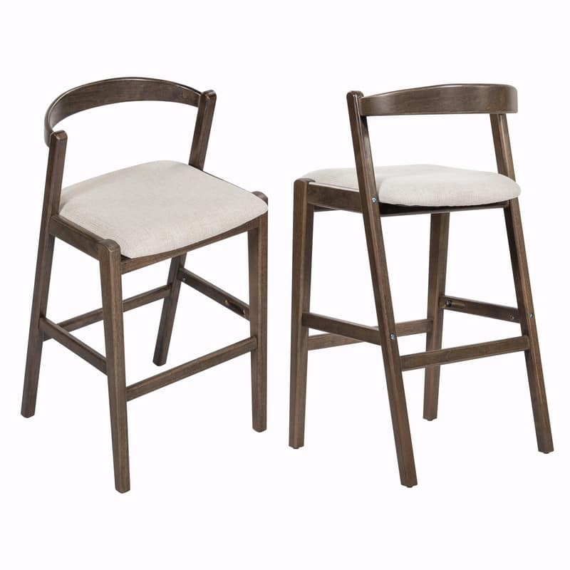 Set of 2 Indoor Rubberwood Barstools