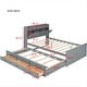 preview thumbnail 4 of 9, Full Size Bed Frame, Storage Headboard, Outlets,Trundle,3 Drawers,Gray
