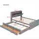 preview thumbnail 39 of 43, Platform Bed Frame with Storage Headboard, Trundle & Charging Station, Wood Captain Bed with 3 Drawers, Low Profile Bed