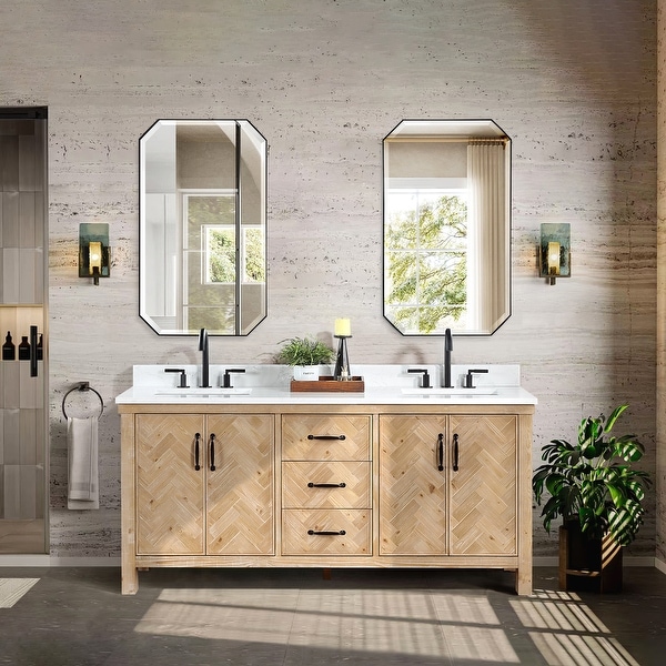 Javier Bath Vanity with Composite Stone Top without Mirror - On